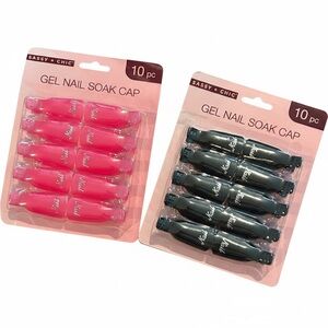 Sassy + Chic 10-Pc Gel Nail Soak Cap Set Pink or Black – Professional Home Mani